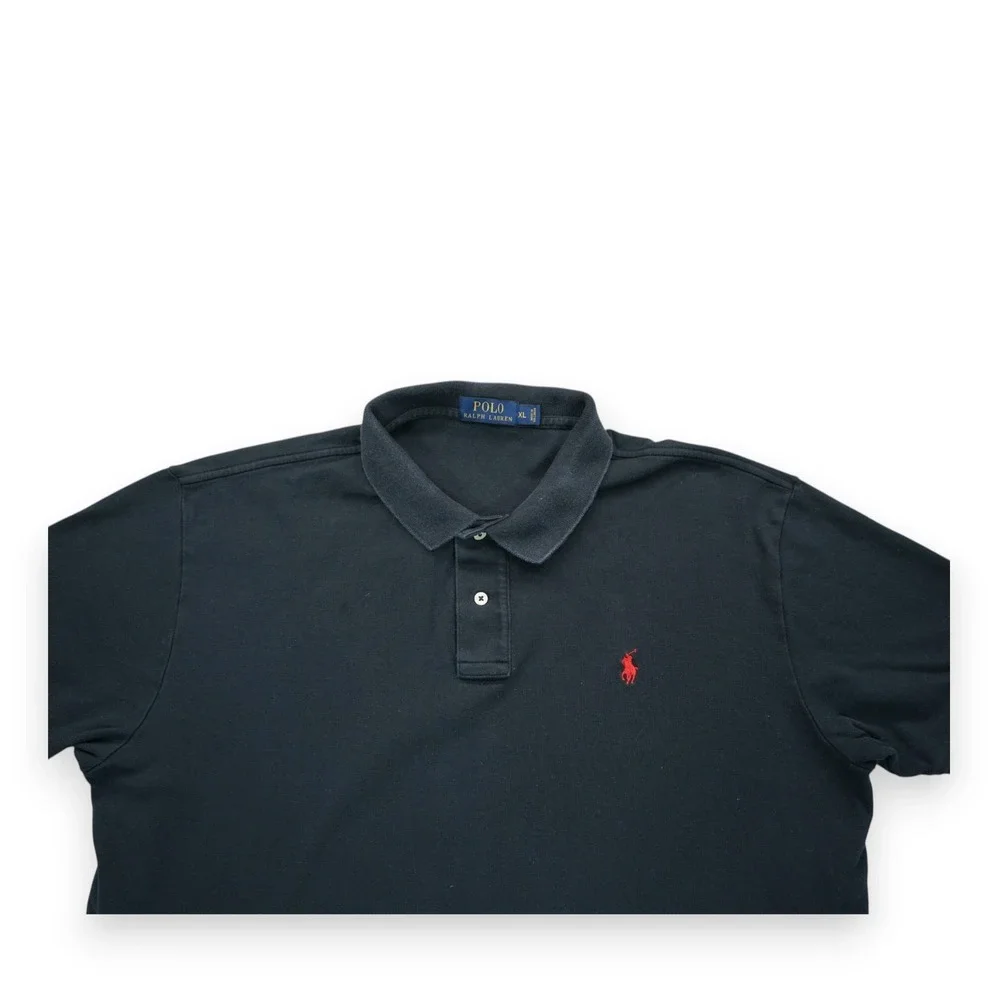 Polo Ralph Lauren‎ Men's Cotton Collared Short Sleeve Polo Shirt Black Size XL